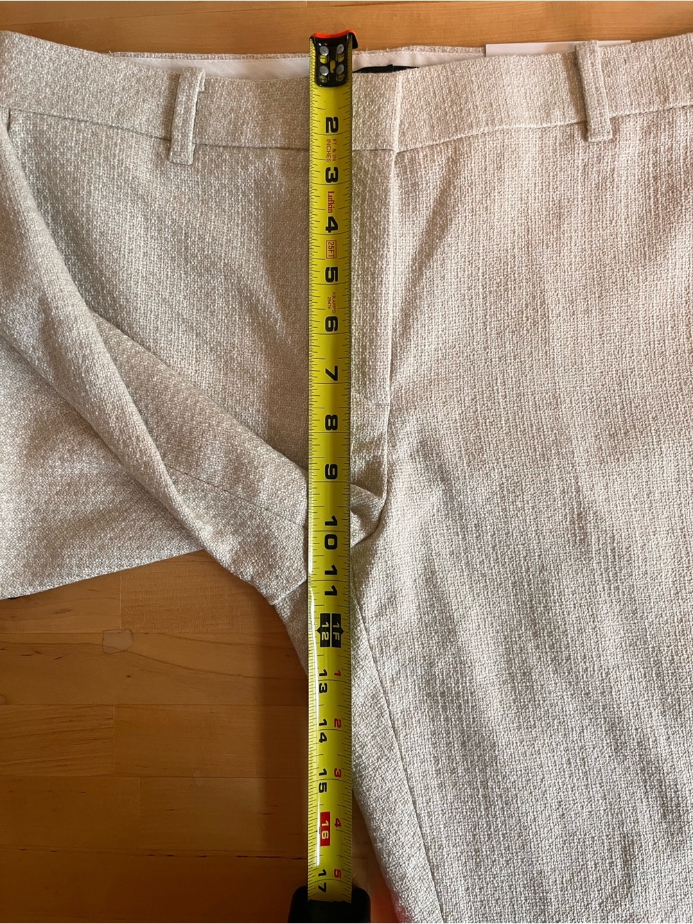 NWT Ann Taylor Beige Textured The Ankle Pant Business Casual Career Preppy Sz 8 - Picture 5 of 11